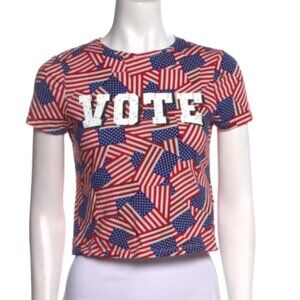 Alice + Olivia A+O x I Am A Voter Cindy Cropped Tee in XS